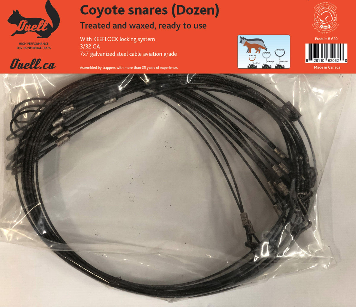 Collets à coyote – Pièges Ouell Traps Collets à coyote – Pièges Ouell Traps